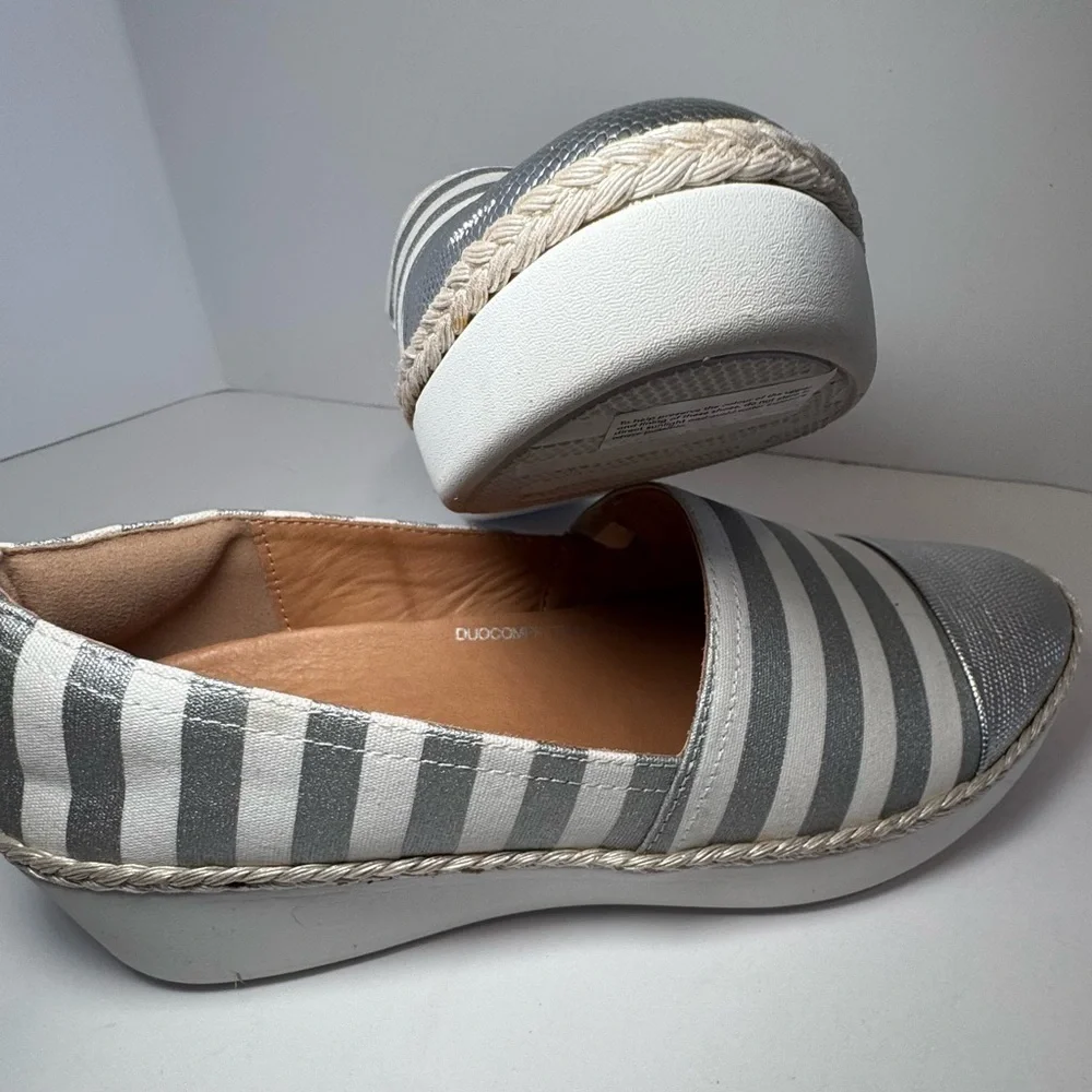 FitFlop Dahlia Metallic Stripe Espadrille size 7